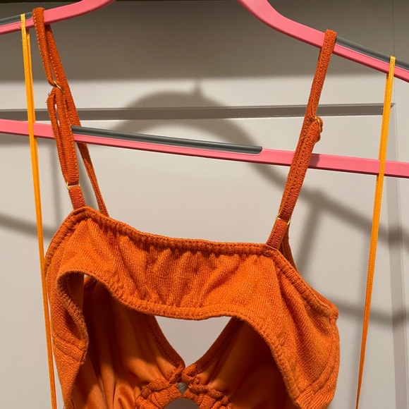 Rust Orange Cutout Midi Dress - Picture 5 of 6